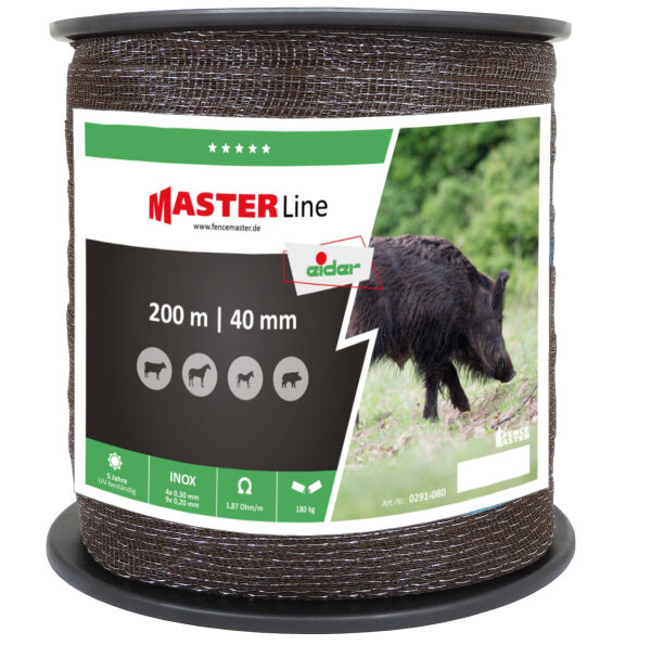 Breitband "Eider", 40mm, 200m, braun, 9x0.20 + 4x0.28 Niro