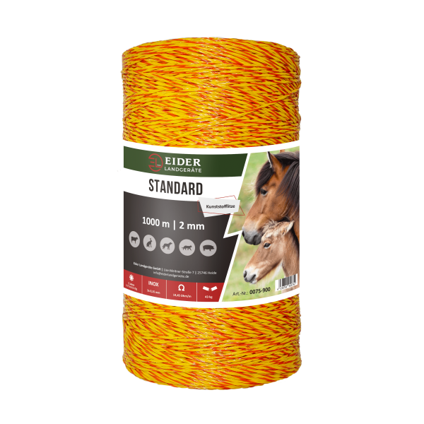 Kunststofflitze "Standard", 1.000m, gelb-orange, 3x0.15 Niro