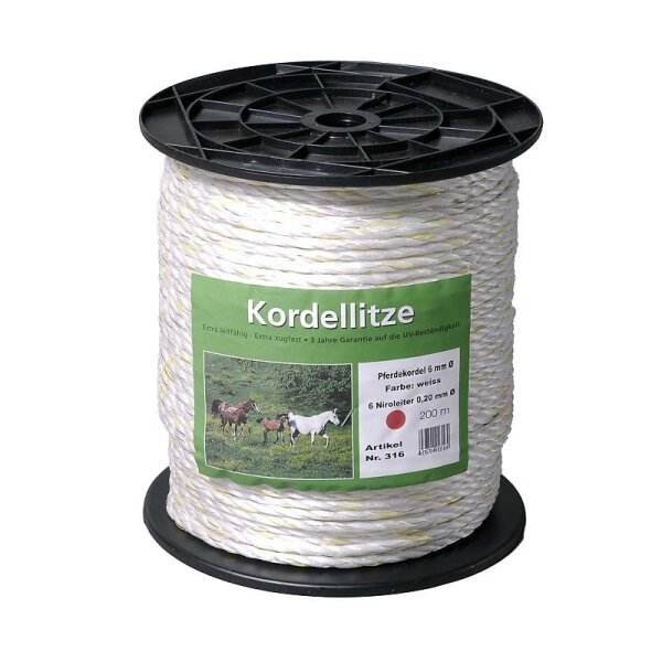 Kordel "Classic", 6mmØ, 200m, weiß, 6x0.20 Niro