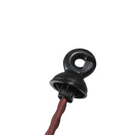 Weidezaunpfahl, oval, rot, schwarzer Ringisolator, 105cm,...