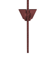 Weidezaunpfahl, oval, rot, schwarzer Ringisolator, 105cm, 25 Stk./Karton