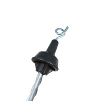 25x Federstahlpfahl 105 cm, oval, silber - schwarzer Drahtösenisolator