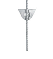 25x Federstahlpfahl 105 cm, oval, silber - schwarzer Drahtösenisolator