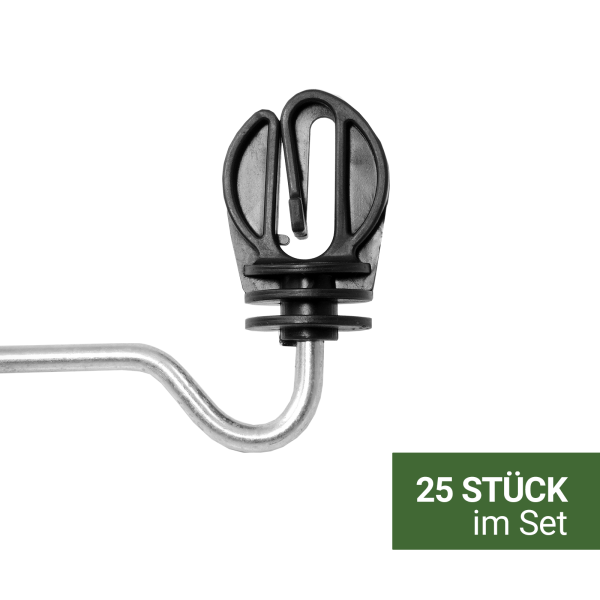 25x Abstandsisolator "Eider Snap-In", 220 mm, für Weidezaunband