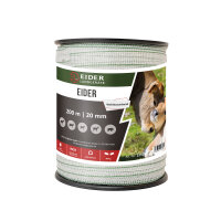 Weidezaunband, 20 mm, weiß/grün - 200 m