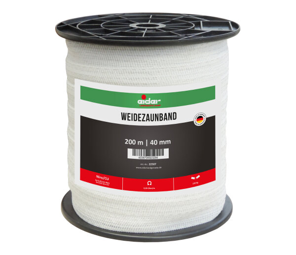 Weidezaunband, 40 mm, weiß - 200 m
