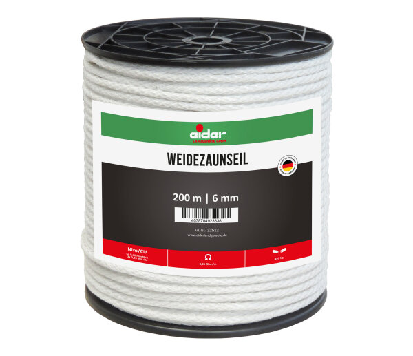 Weidezaunseil, 6 mm Ø, weiß - 200 m