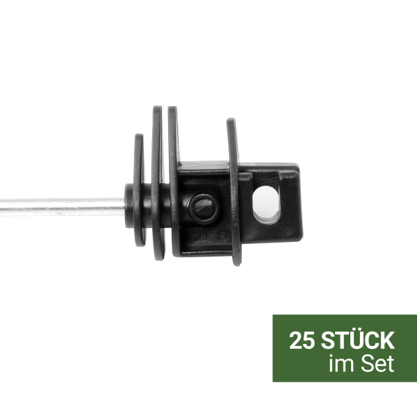 25 x Seilisolator, 220 mm, Abstandsiolator für Weidezaunseil bis 8 mm